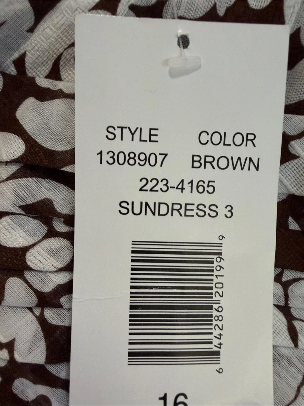 Robbie Bee Brown and White Floral Midi Dress with Lime Trim